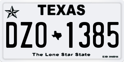 TX license plate DZO1385