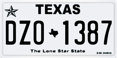 TX license plate DZO1387