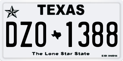 TX license plate DZO1388