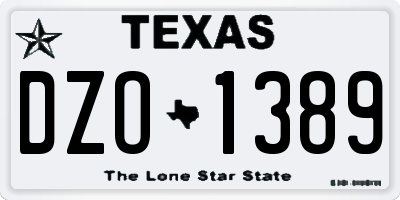 TX license plate DZO1389