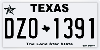 TX license plate DZO1391