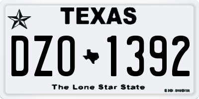 TX license plate DZO1392