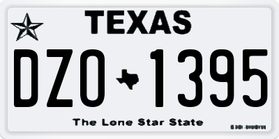 TX license plate DZO1395