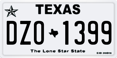 TX license plate DZO1399