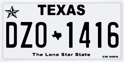 TX license plate DZO1416