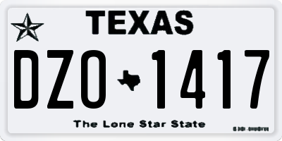 TX license plate DZO1417