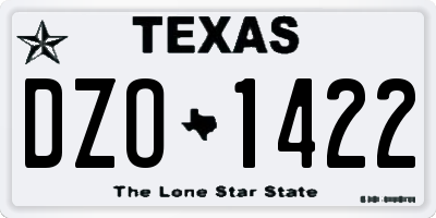 TX license plate DZO1422