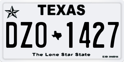 TX license plate DZO1427
