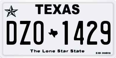 TX license plate DZO1429