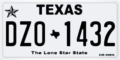 TX license plate DZO1432