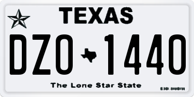 TX license plate DZO1440