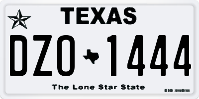 TX license plate DZO1444