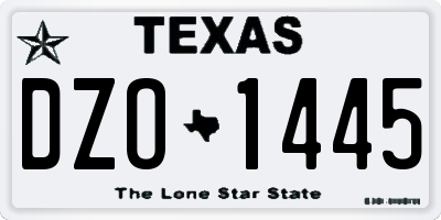 TX license plate DZO1445