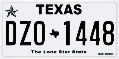 TX license plate DZO1448