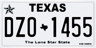 TX license plate DZO1455