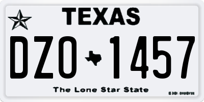 TX license plate DZO1457