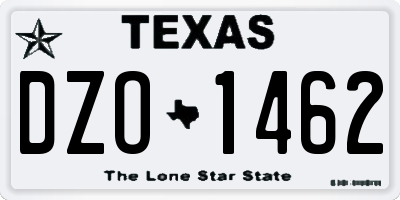 TX license plate DZO1462