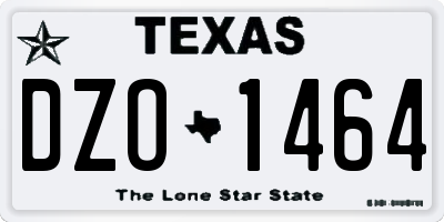 TX license plate DZO1464