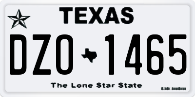 TX license plate DZO1465