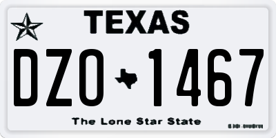 TX license plate DZO1467