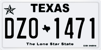 TX license plate DZO1471