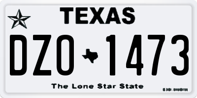 TX license plate DZO1473