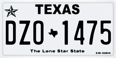 TX license plate DZO1475