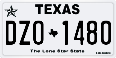 TX license plate DZO1480