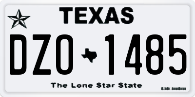 TX license plate DZO1485