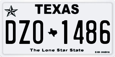 TX license plate DZO1486