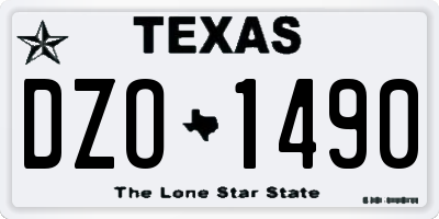 TX license plate DZO1490