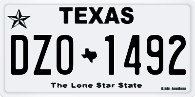 TX license plate DZO1492
