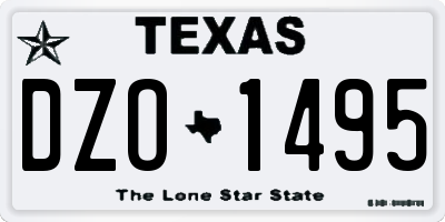 TX license plate DZO1495