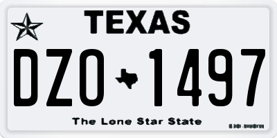 TX license plate DZO1497