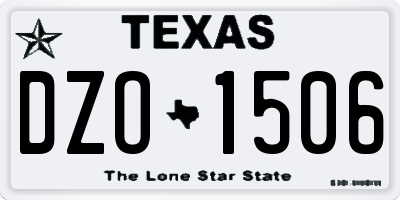 TX license plate DZO1506