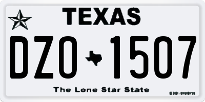TX license plate DZO1507