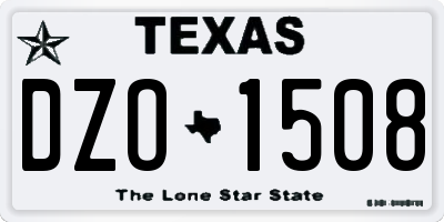 TX license plate DZO1508