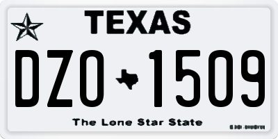 TX license plate DZO1509