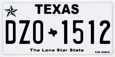 TX license plate DZO1512