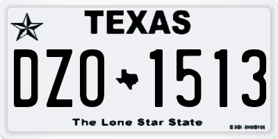 TX license plate DZO1513