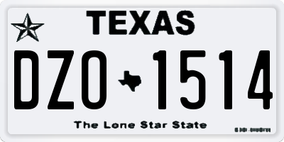 TX license plate DZO1514