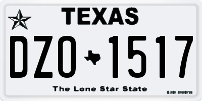 TX license plate DZO1517