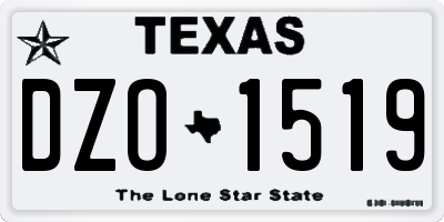 TX license plate DZO1519