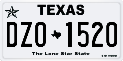 TX license plate DZO1520