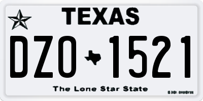 TX license plate DZO1521