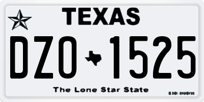 TX license plate DZO1525
