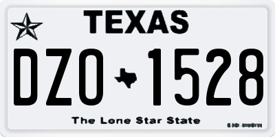 TX license plate DZO1528
