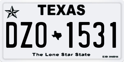 TX license plate DZO1531