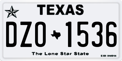 TX license plate DZO1536