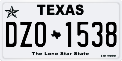 TX license plate DZO1538